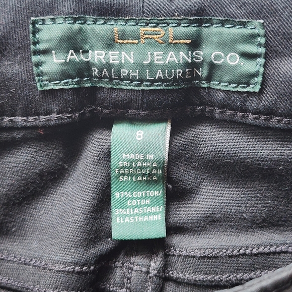 LRL Ralph Lauren Black Coated Skinny Jeans Size 8 Waxed Stretch Denim - Picture 6 of 6